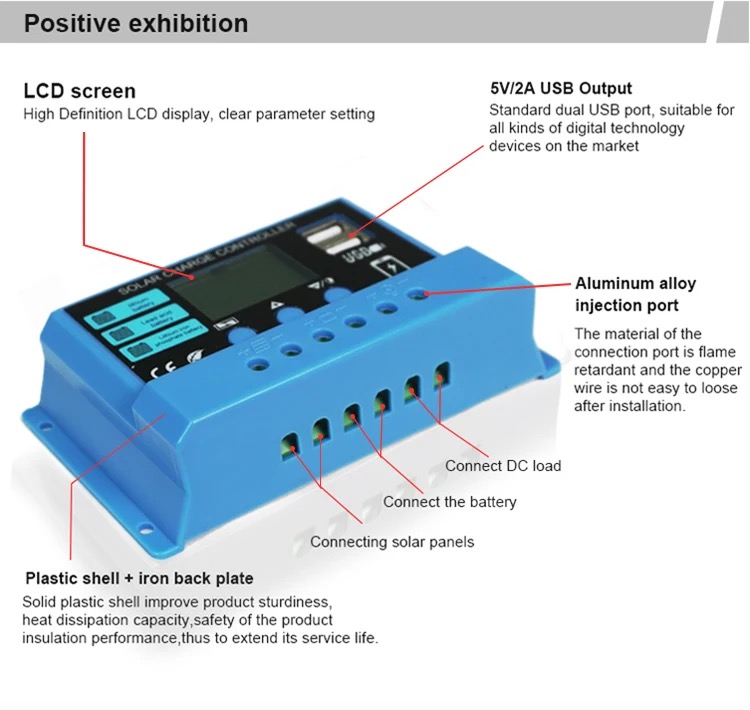 Prix ​​usine OEM service 12V 24V contrôleur de charge solaire contrôleur solaire 10a 20a 30a 40a 50a 60a pwm contrôleur de chargeur solaire