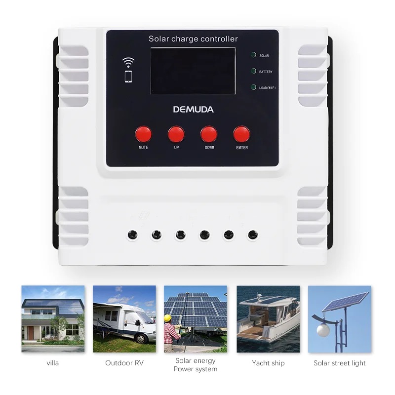 Offre spéciale contrôleur de charge solaire 12V 24V 48V contrôleur solaire 60A applications WIFI contrôleur de chargeur solaire PMW 10A 20A 30A 40A 50A pour système solaire domestique