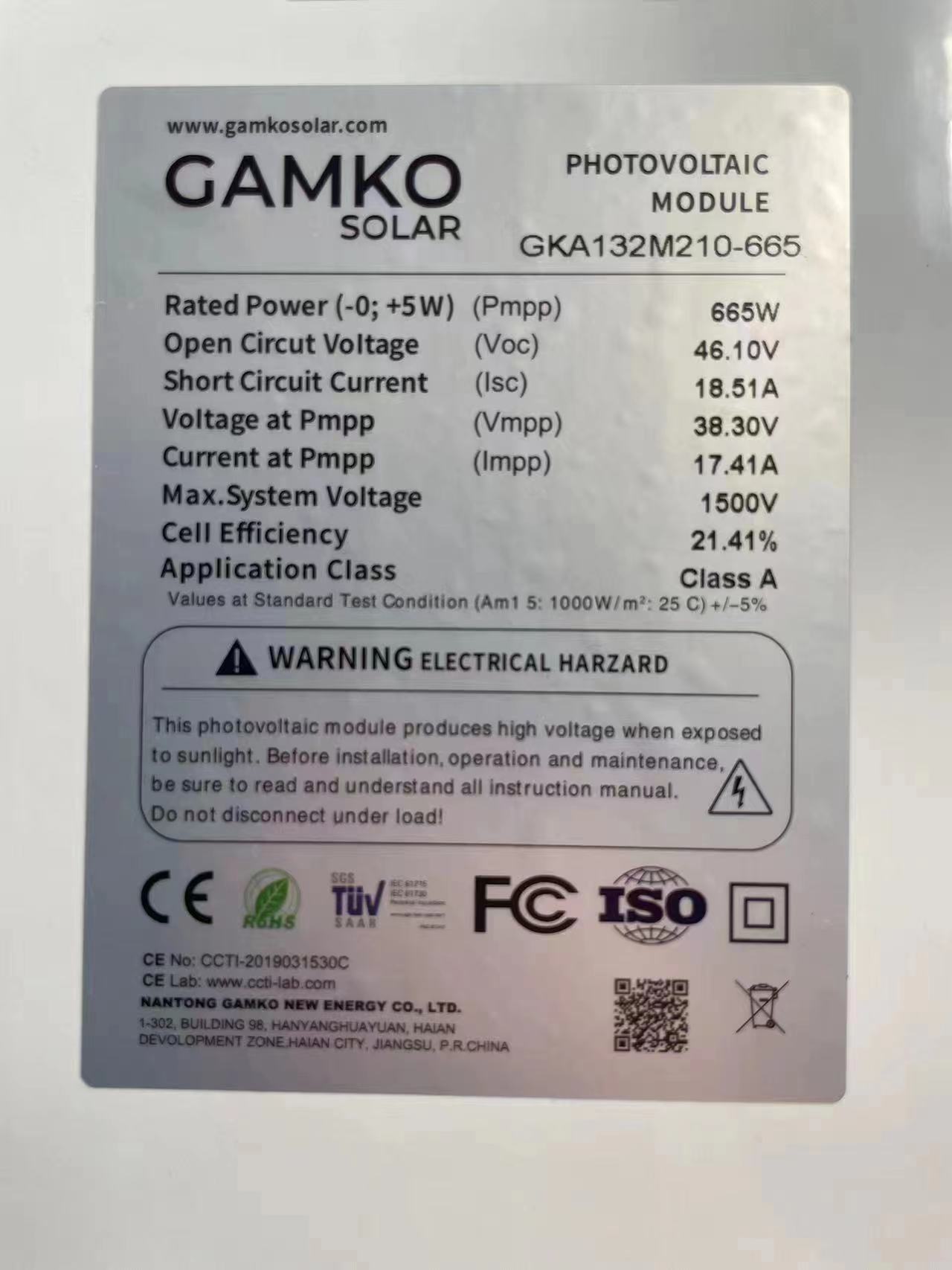 Module mono du panneau solaire picovolte du rendement 665W élevé pour la centrale solaire, utilisation à la maison de système solaire