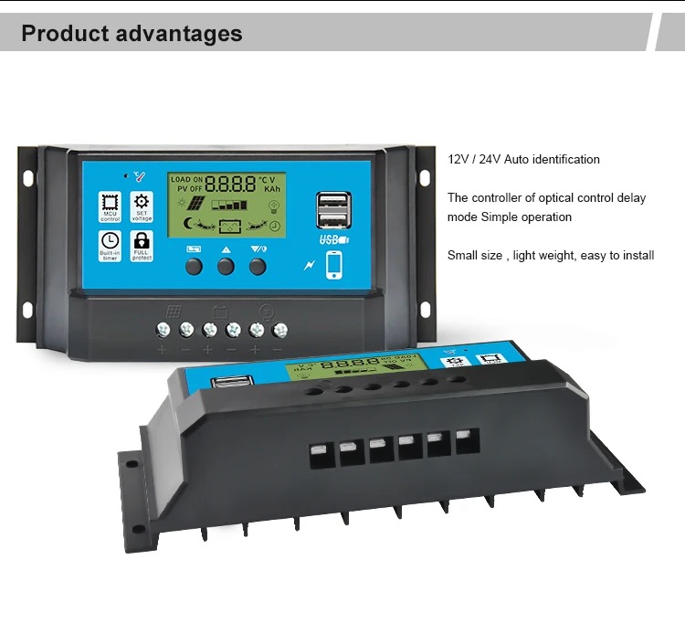 Prix ​​usine OEM service 12V 24V contrôleur de charge solaire contrôleur solaire 10a 20a 30a 40a 50a 60a pwm contrôleur de chargeur solaire