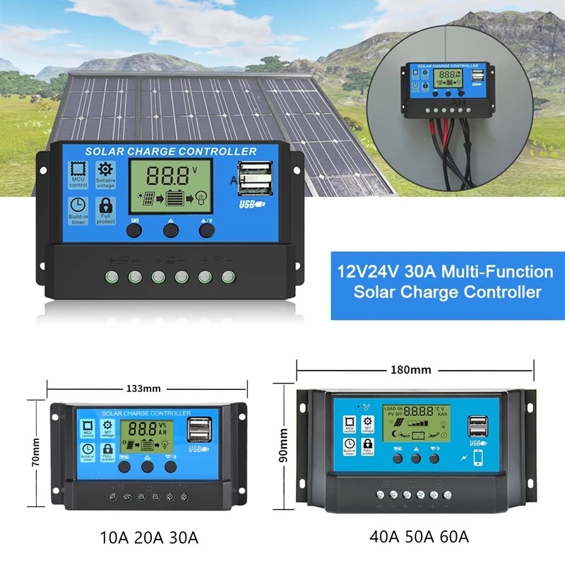 Prix ​​usine OEM service 12V 24V contrôleur de charge solaire contrôleur solaire 10a 20a 30a 40a 50a 60a pwm contrôleur de chargeur solaire