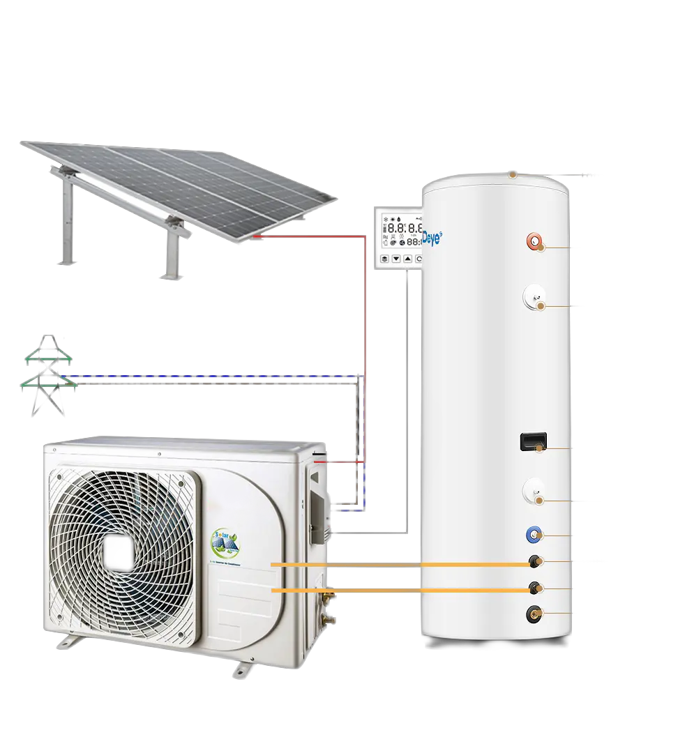 Pompe à chaleur solaire à eau chaude divisée sur la pompe à chaleur solaire AC/DC à eau chaude solaire à haut rendement