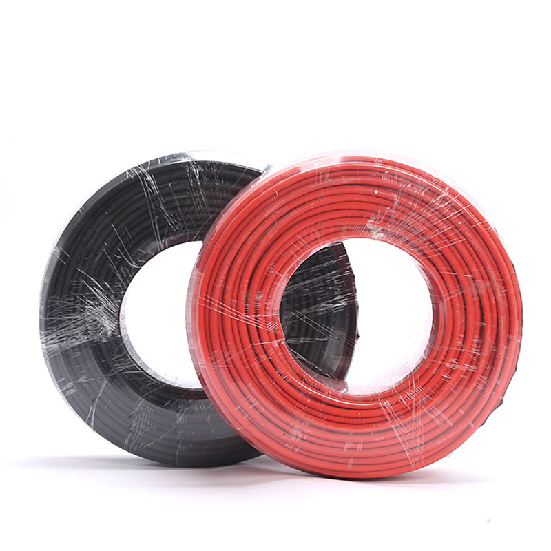 Câble PV noir rouge 6mm2 1000V 1500V fil de cuivre étamé câble solaire PV pour centrale solaire de bonne qualité en provenance de chine